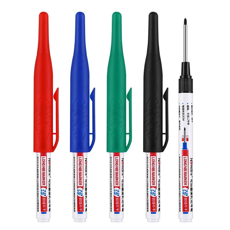 1pcs Multi-Purpose 30mm Deep Hole Long Nib Head Marker For Metal Perforating Pen Waterproof Bathroom Woodworking Decor Tool