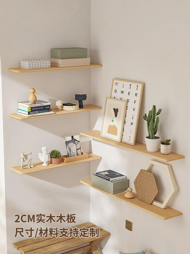 

Wooden Wall Decoration Partition Shelf Clapboard for Closet Bookshelf Garden Fence DIY Solid Wood Board Storage Rack