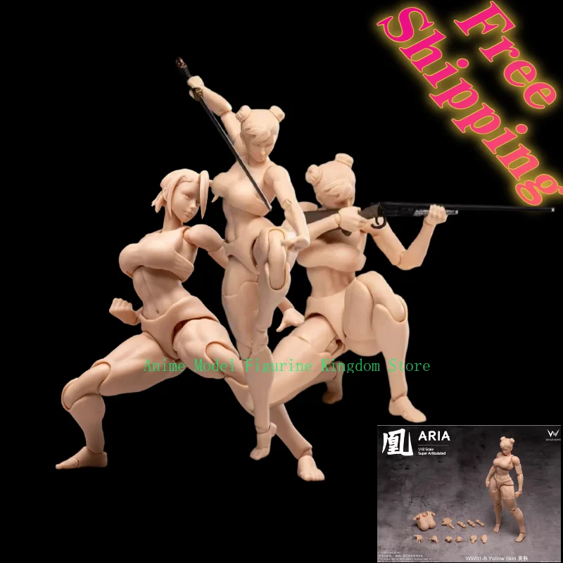 

Newly Arrived Stock Whale Works Aria Rin 1/12 Eye-moving Super Muscle Female Body Doll 15cm Figure Model Toy Collection Gifts