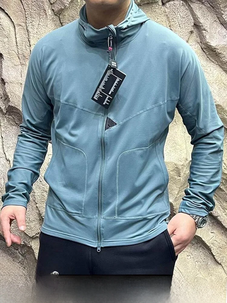 

Dark God's Men's Fleece Lined Running Jacket Spring Outdoor Sports Warmth Locking Open Cardigan Thick Long Sleeve Zipper Youth