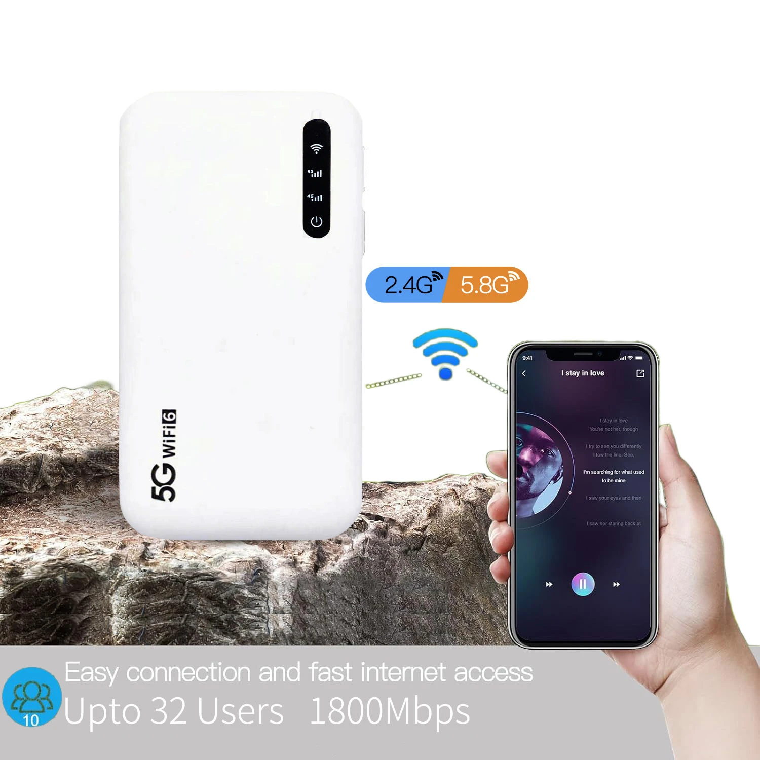 5G Mobile Wi-Fi WiFi Mini Pocket Router UNISOC V510 Modem 5000mAh Hotspot Wi-Fi6 Home Lock Band Indoor High Speed