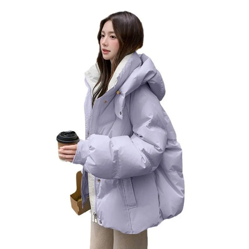 

Women's Reversible Mid-Length Cotton Outwear Stand-Up Collar Warm down Winter Coat Cold-Proof European American Style