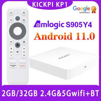KICKPI-Dispositivo de TV inteligente KP1, decodificador con Android 11,0, Google, Netflix, Amlogic S905Y4, 2GB, 32GB, reproductor multimedia, 4K, AV1, Wifi 2,4G y 5G, BT5.0