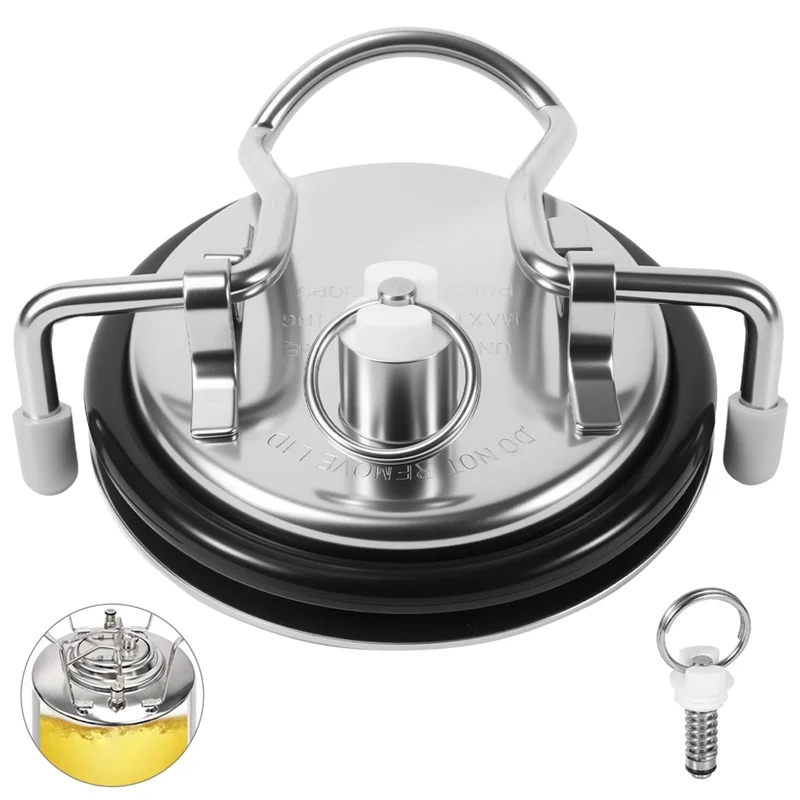 

ABKW-Carbonation Lid For Corny Keg Stainless Steel Leak-Proof Replacement Part For Corny Cornelius Keg