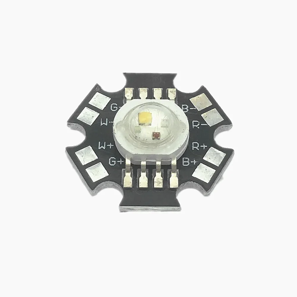 10 Stück 4 W RGBW oder RGBWW LED-Diode, Hochleistungs-LED-Emitter, Chip-Perle, 8 Pins, vierfarbiger LED-Chip, Epistar 45 Mil auf 20 mm Stern-PCB-Basis