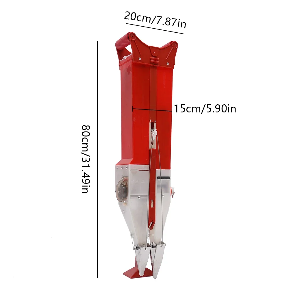6-8 Mu narzędzie donica ogrodowa ręczne podwójny Cylinder nawozu rozsiewacz siewnik aplikator nawozu ręczny siewnik