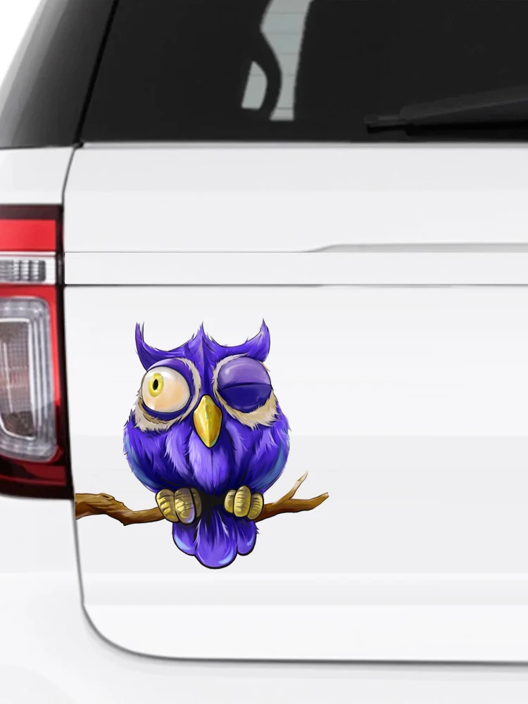 V33# Car Sticker Owl Sleeping on The Tree Waterproof Vinyl Decal Car Accessories Pegatinas Para Coche DIY Car Styling