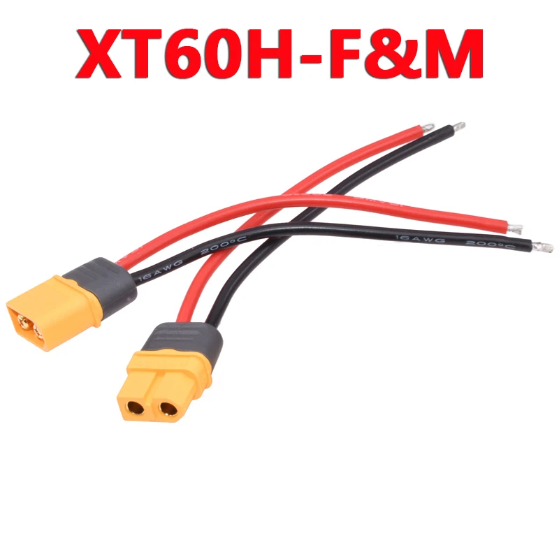 

Amass XT60H Cable Connector Male Female Plug 10cm 20cm 30cm 40cm 50cm 14AWG 12AWG Silicon Wire for RC Lipo Battery FPV Drone