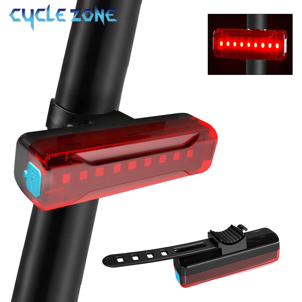 350 Lumens Bike Rear Light 9 LED USB Rechargeable Bicycle Tail lights 5 Mode Bicycle Back Light for Cycling Helmet Bike Light