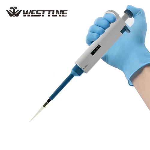 Pipeta de laboratorio Westtune, micropipeta Digital ajustable de un solo canal de plástico, transferencia precisa para equipos de laboratorio de química