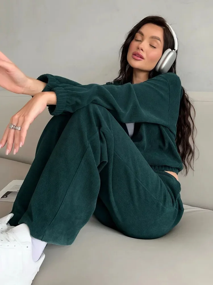 Women Long Sleeve Zipper Hoodie Sweatshirt Elastic Pants 2 Piece Sets Autumn Fashion Ultra Casual Sports Long Pants Suit Female
