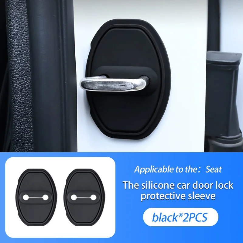 Car Silicone Door Lock Cover Auto Emblem Accessories For SEAT Ibiza MK4 IV 6J IV 4 Altea Leon