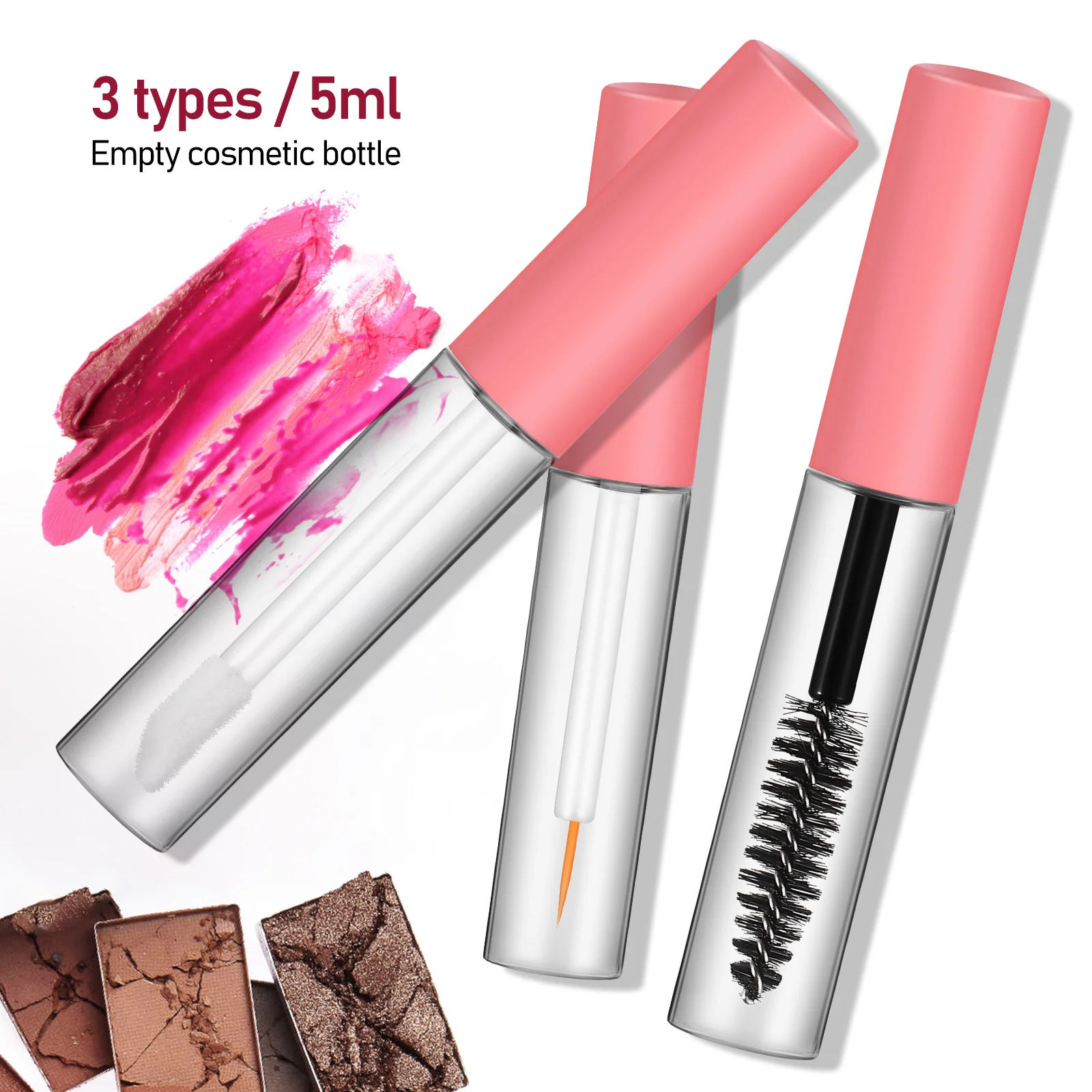 6 pezzi tubi per ciglia vuoti contenitori per mascara con bacchette bottiglie riutilizzabili per siero per ciglia eyeliner lucidalabbra da viaggio