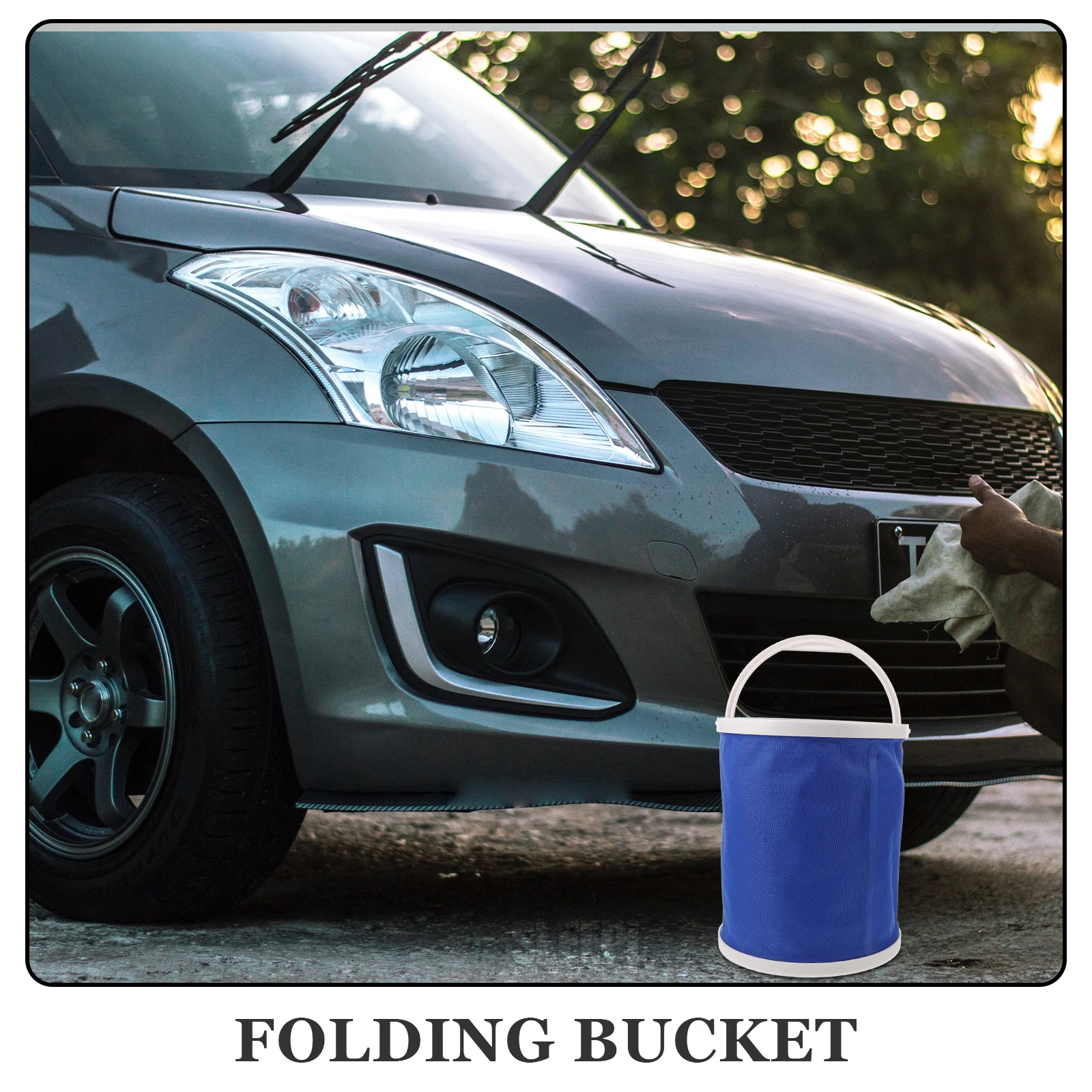 

Folding Bucket Large Capacity Water Pitcher Collapsible Camping Fishing Pail Canvas Holder Portable Storage Box Bucket For Car