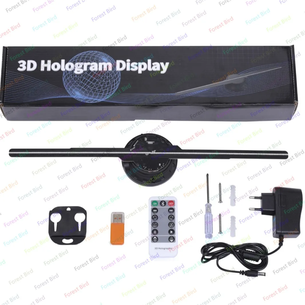 

3D Holographic Advertising Machine 42cm Holographic Fan 234 Lamp Beads HD WiFi Mobile Phone App Transmission Manufacturer Source