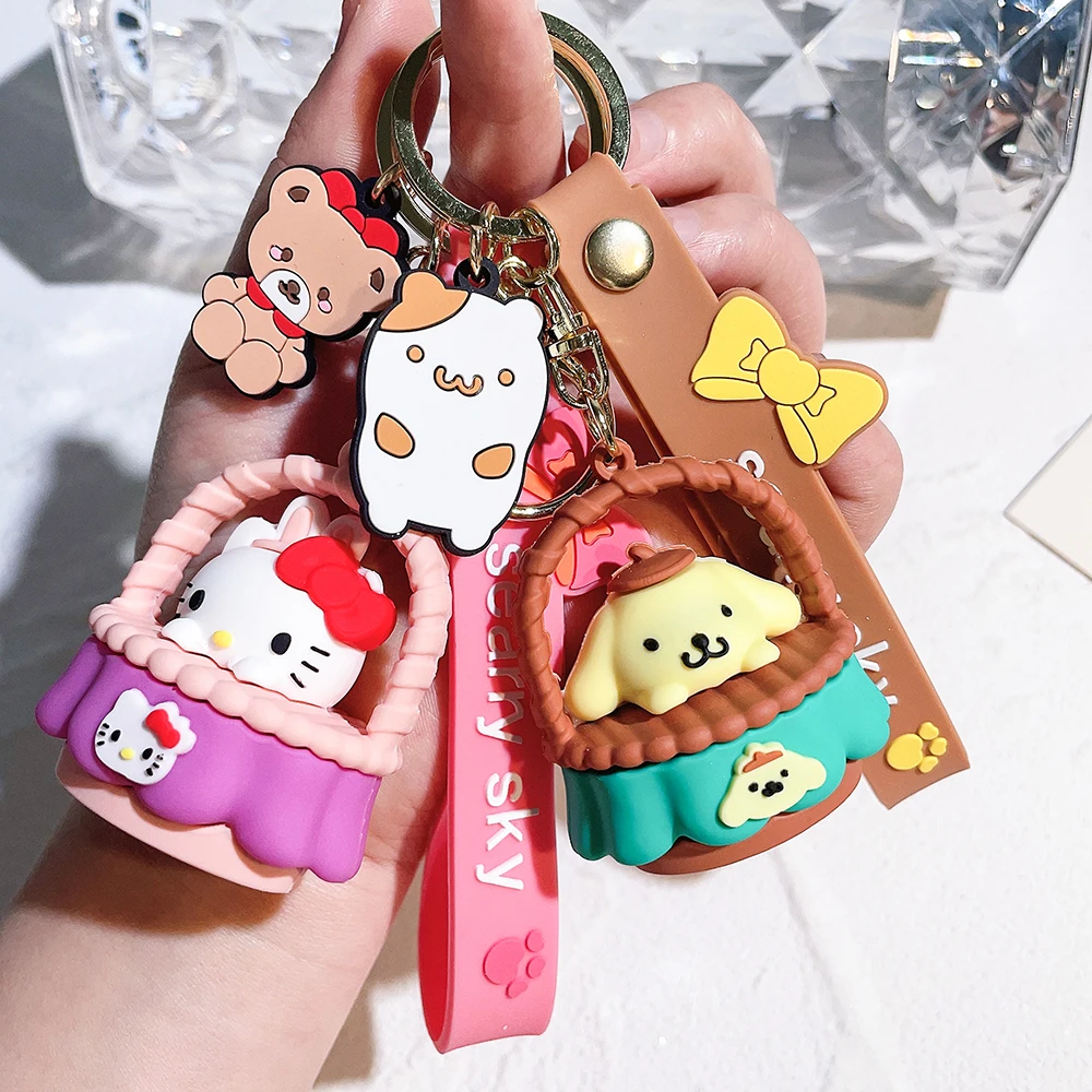 

Hello Kitty Things Sanrio Keychain Kuromi Keychains Cinnamoroll Doll Keyring Pompom Purin Backpack Pendant Anime Toy My Melody