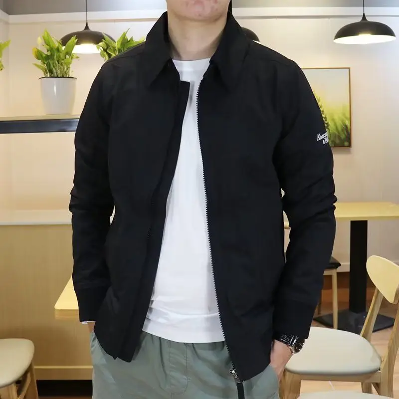 

Casual Zipper Collar Jaet Men's Versatile Simple Stand Collar Zipper Busin High End Spring Autumn Leisure Jaet