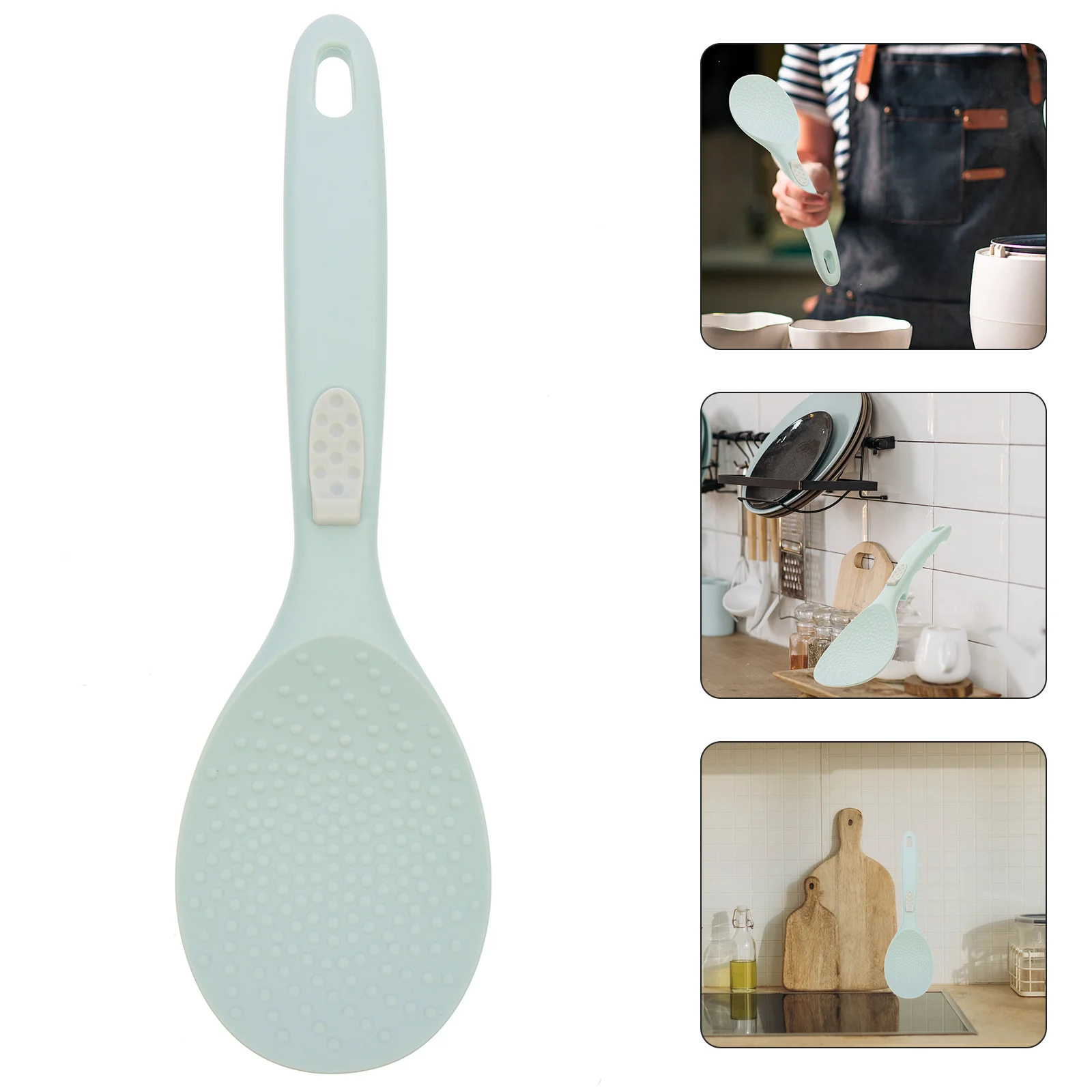 

Convenient Silicone Rice Paddle Spoon Nonstick Ergonomic Kitchen Accessory Home Hotel Restaurant Rice Paddle Spoon