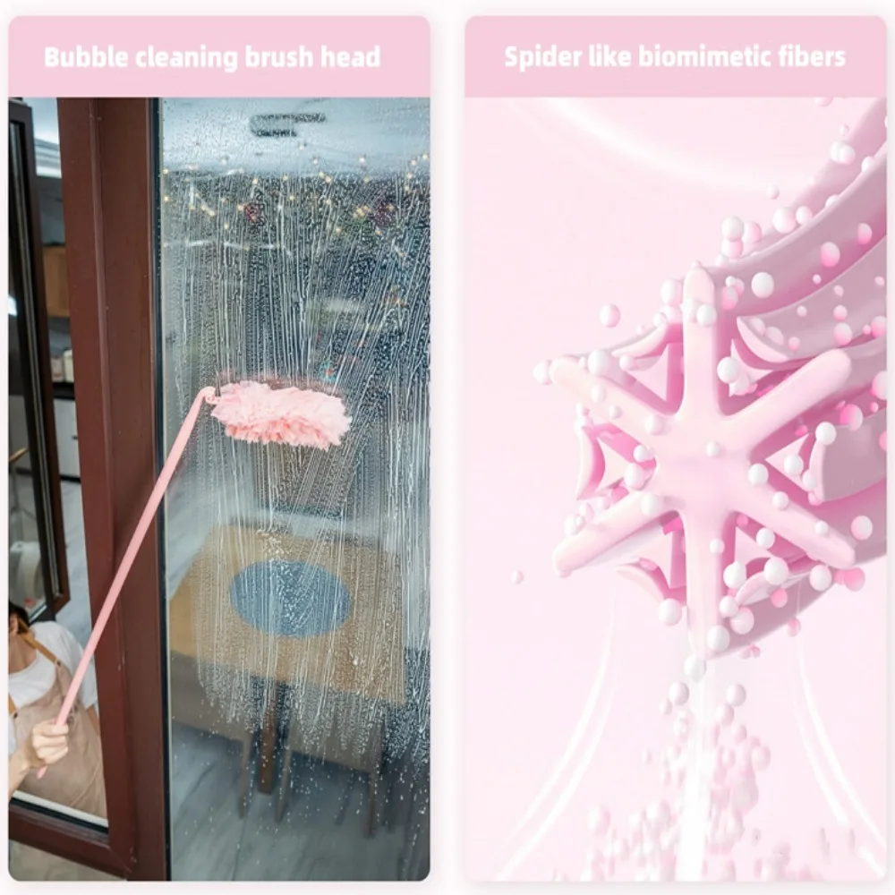 Retractable Electrostatic Adsorption Dust Cleaner Chicken Feather Duster Wet and Dry Use for Cleaning Dust Spider Web Cleaning