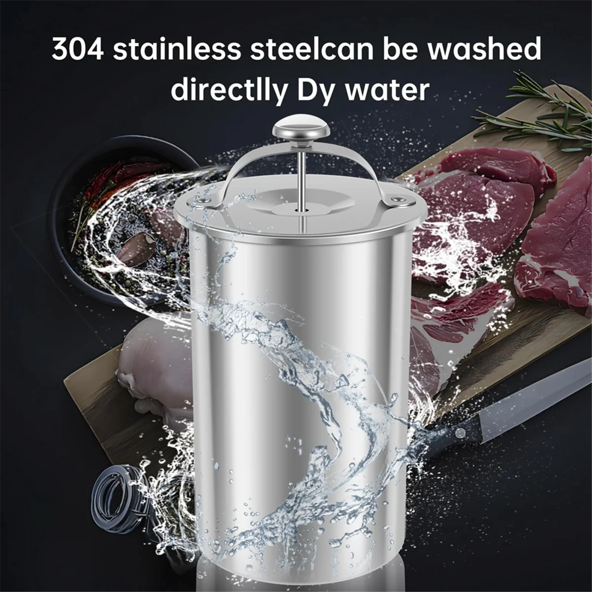 U-VBN-Meat Press Cooker 304Stainless Steel Ham Press Maker Multifunctional Round Shape Homemade Deli Meat Press Marker Machine