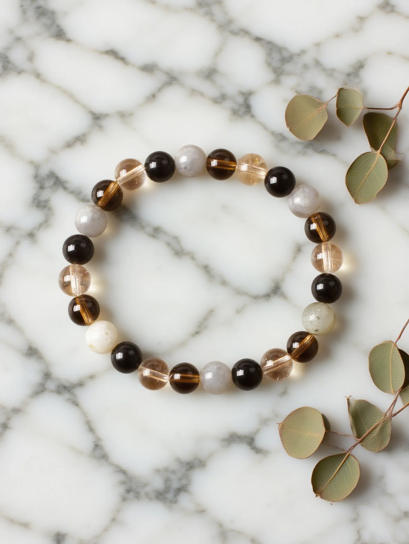 

Natural Stone Bracelet For Healing Energy Labradorite For Intuition & Protection Clear Quartz For Clarity & Smoky Quartz Jewelry