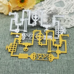 Wykrojniki do wycinania rurociągów szablony Steampunk wycinane do scrapbookingu stempel do tłoczenia szablony rękodzieła dekoracja nóż forma nowa