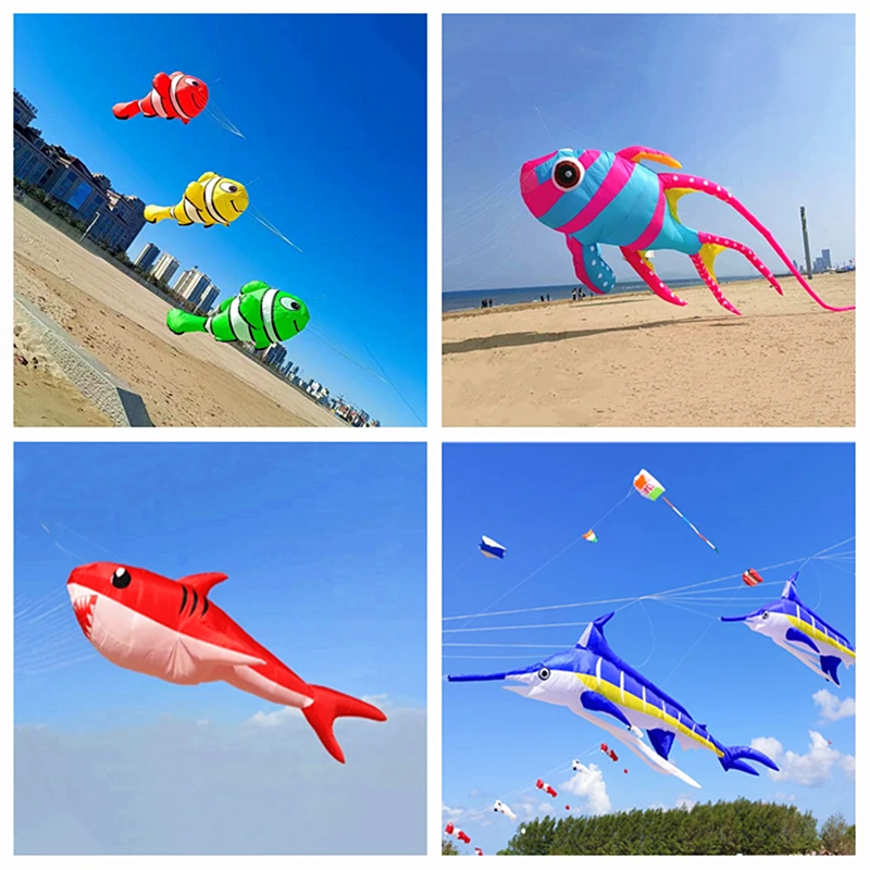 

free shipping large fish kite pendant for adults kite string flying soft kites infaltable kites factory outdoor games wind power