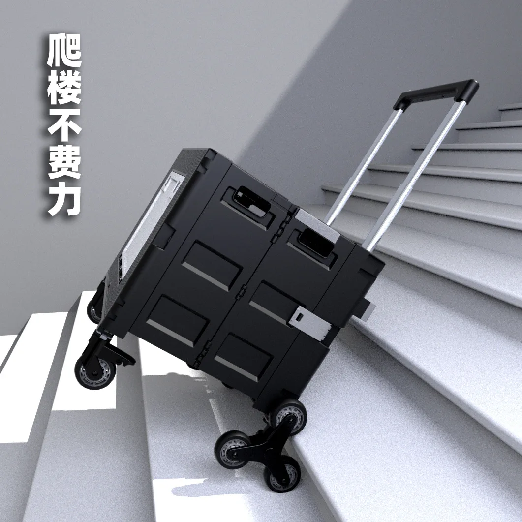 Lightweight folding painting box cart, large-capacity drawing board storage rack, movable painting tool cart