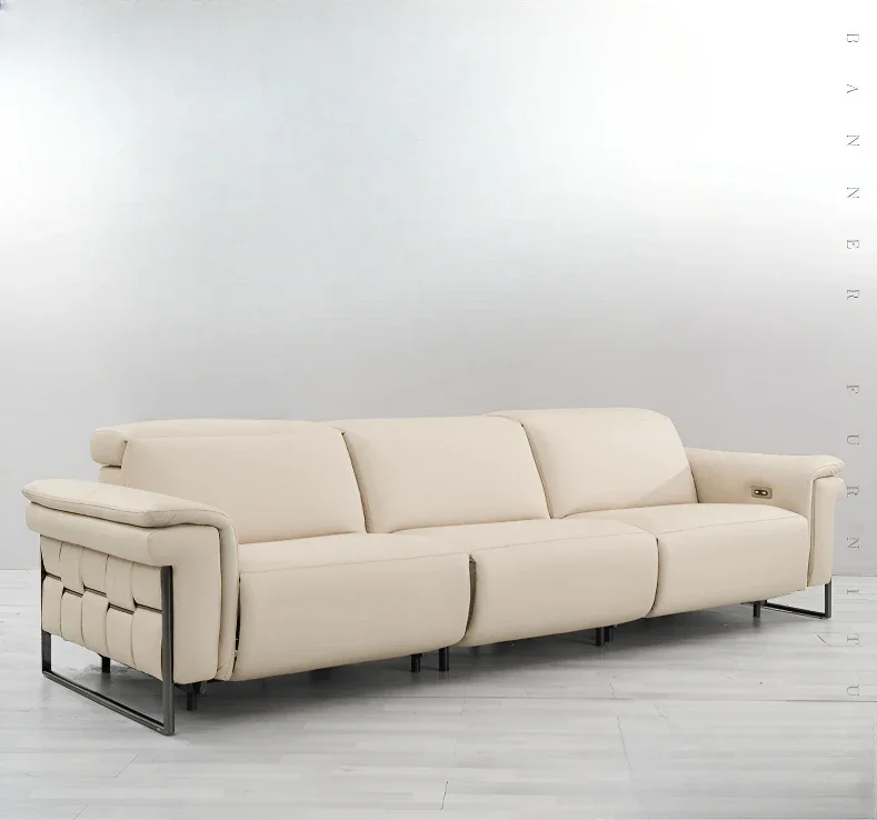 

#For Customizable Genuine Leather Sofa for Living Room Top Grain Leather Upholstery Three Seater Sofa