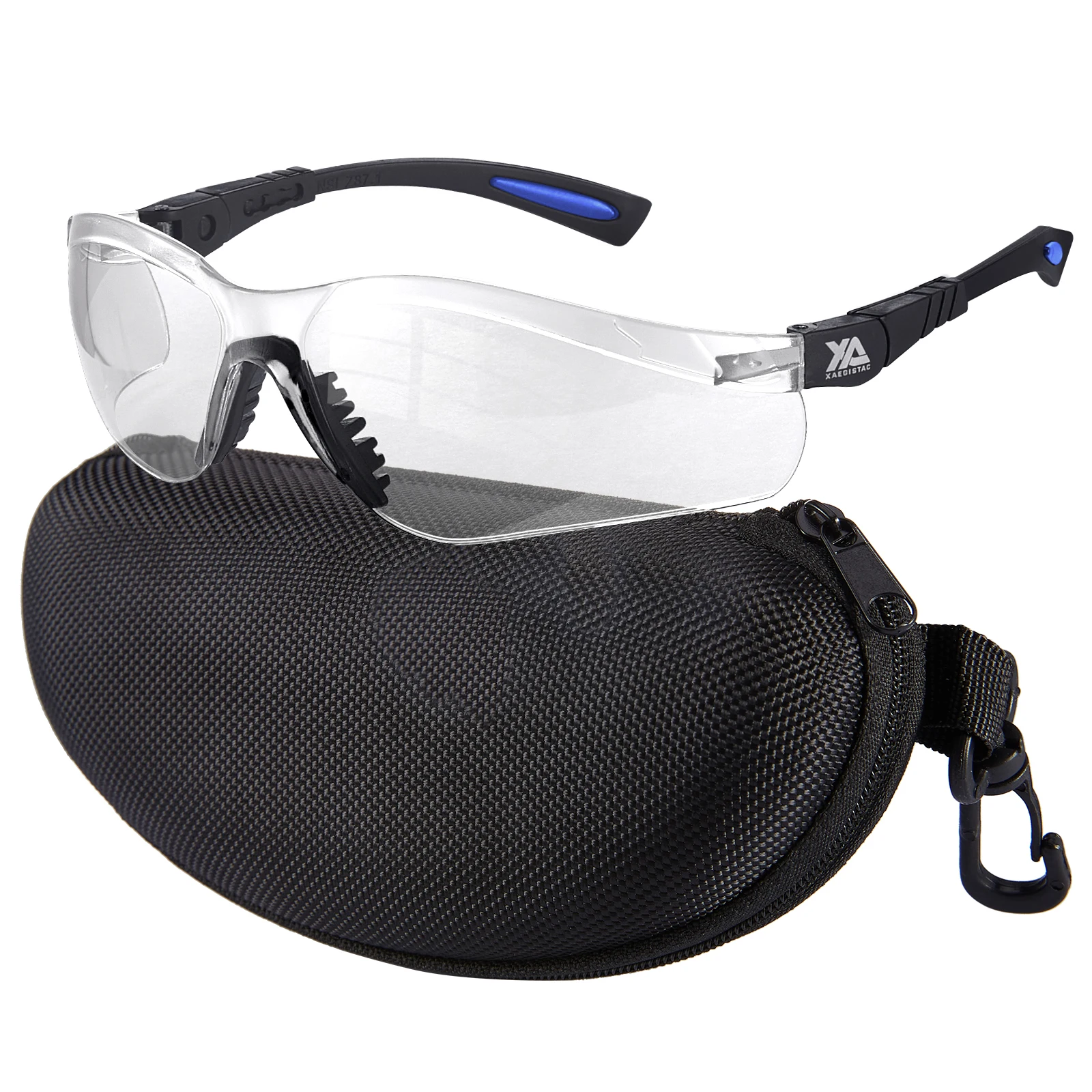 

Clear Lens Shooting Glasses Anti-fog Shooting Range Eye Protection, Adjustable Safety Glasses with Zipper Hard Case