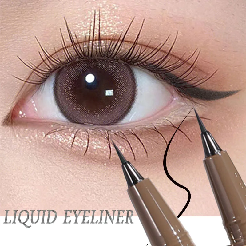 Flow Liquid Eyeliner penna per Eyeliner liquido a lunga durata Non sbavatura Colorfast matita per sopracciglia occhi ad asciugatura rapida trucco cosmetico principiante