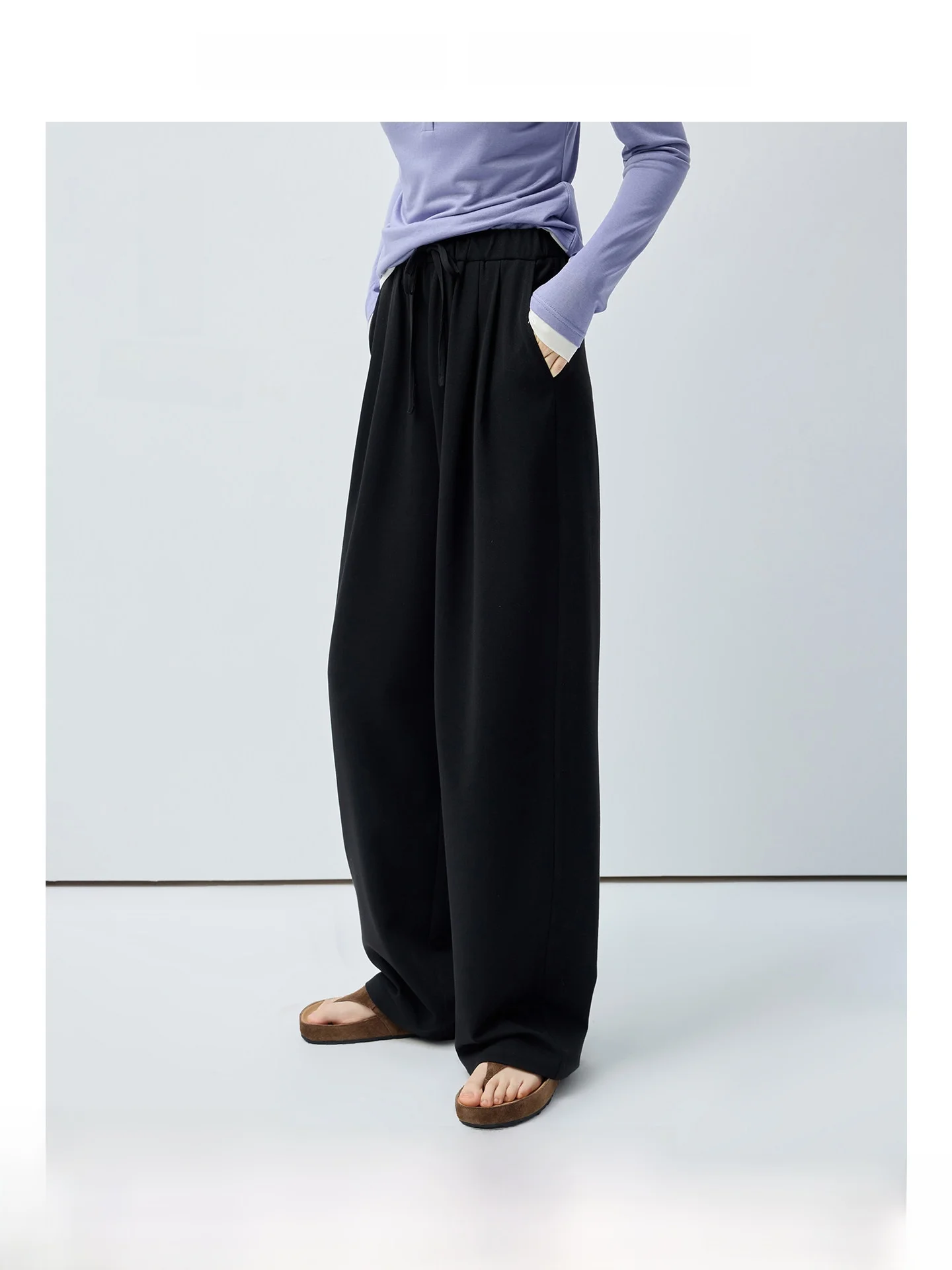 

Брюки с высокой талией, свободного кроя, для полных женщин, прямые, универсальные, стройнящие, весенние, новые, стильные, удобные, модные, женские