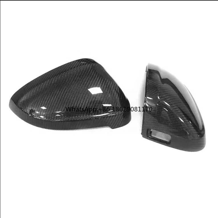 Carbon Mirror Caps with Lane Assist 1:1 Replacement OEM Fitment Side Mirror Cover for Audi A4 A4L A5 S5 B9 2017 2018 2019