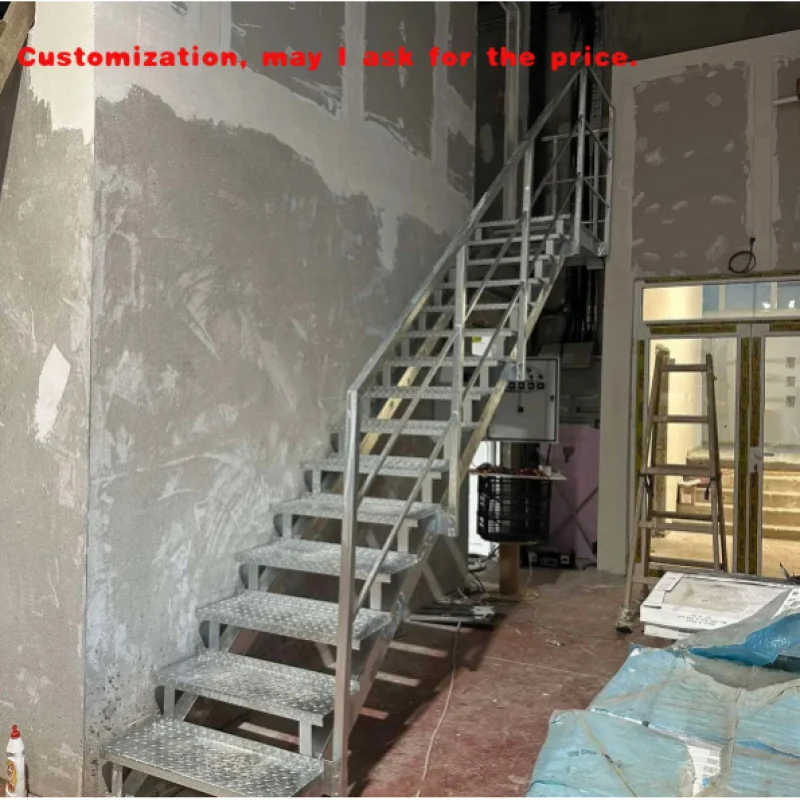 

custom.Industrial Durable Indoor/Outdoor Steel Stairs with Anti-slip Steps-Customizable Straight Staircase