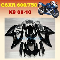 New ABS Motorcycle Fairings Kit For Suzuki GSXR600 GSXR750 08 09 10 K8 GSXR 600 750 2008 2009 2010 Bright Black Body shell