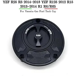 Tapa de tanque de combustible CNC para motocicleta, cubierta para Yamaha YZF R25 R3 2014-2018 YZF R125 2012 R15 2013-2014 R1 R6/R6S