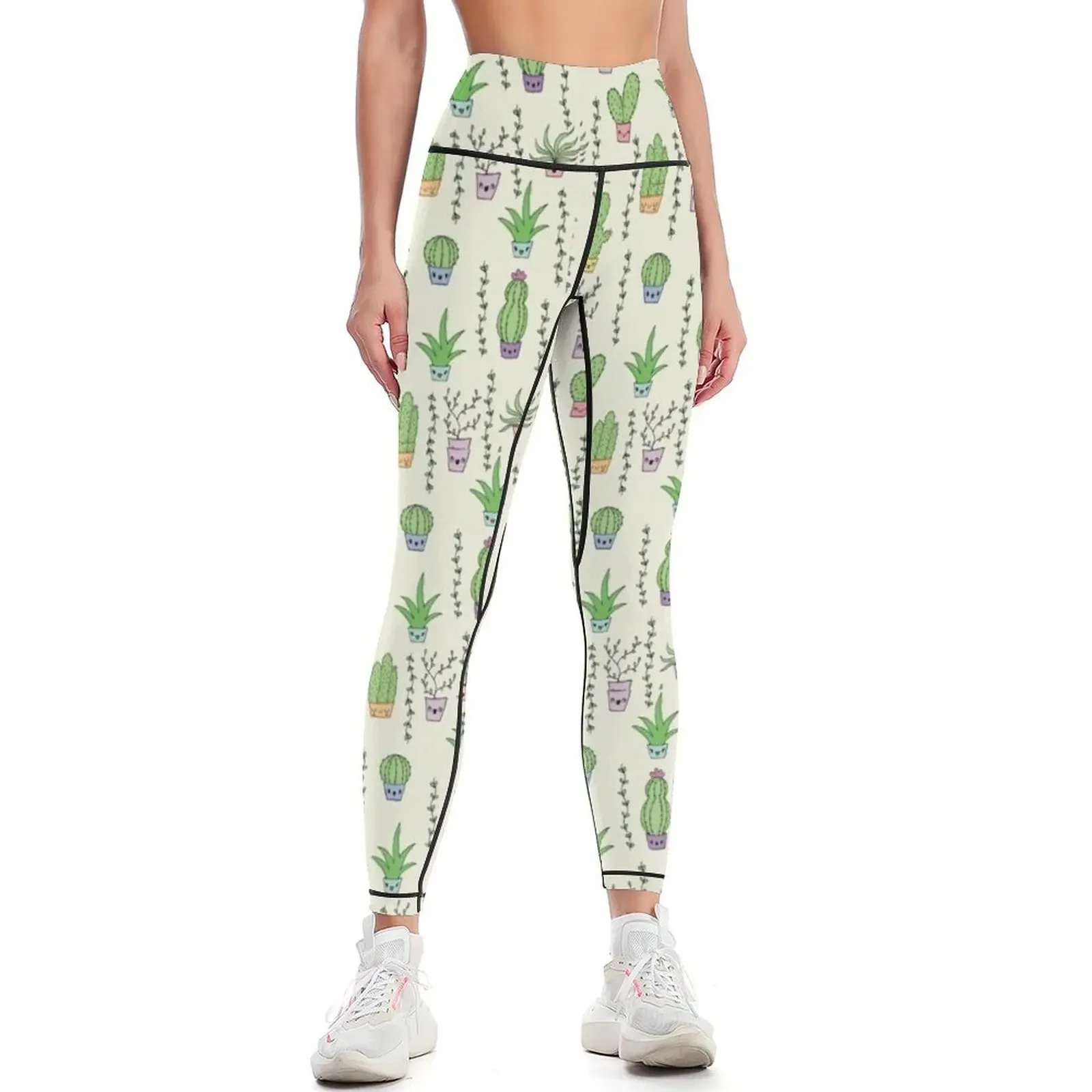 Cute Cactus Leggings sporty woman push up gym top leggins push up woman Women's fitness Womens Leggings