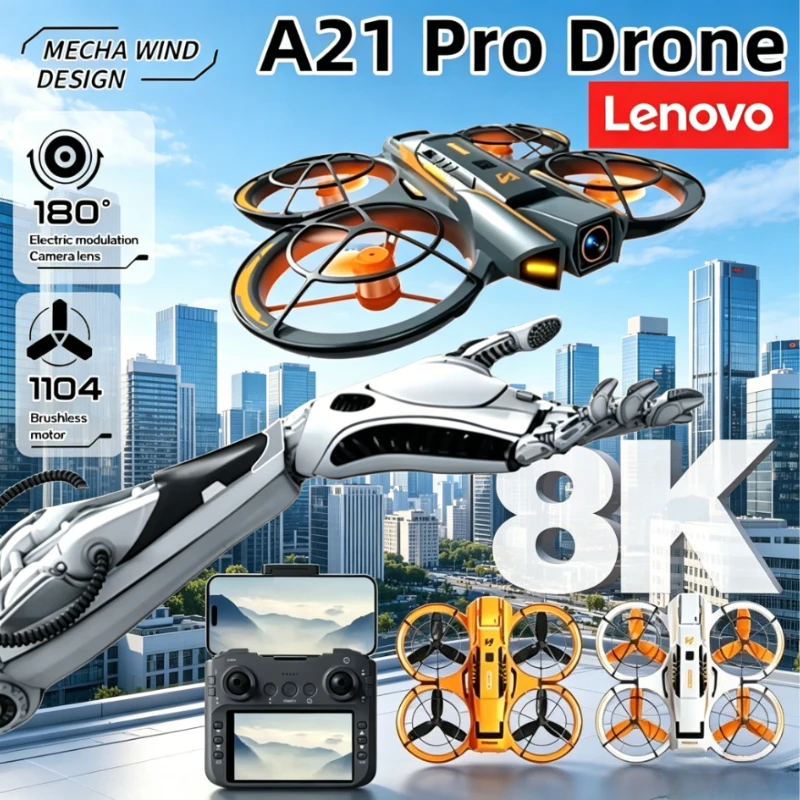 

Lenovo A21 Pro Drone 4K Professional FPV 8K HD Dual Camera WiFi 5G Infrared obstacle avoidance Brushless Motor Quadcopter Toy