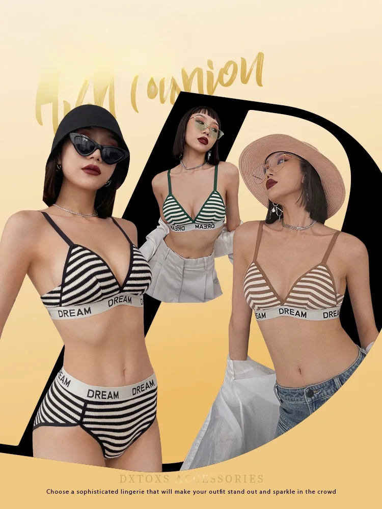 YUQI French Triangle Bra - Thin Adjustable Bralette for Big Small Chest Backless Sports Bra Comfortable Push Up Beauty Underwear
