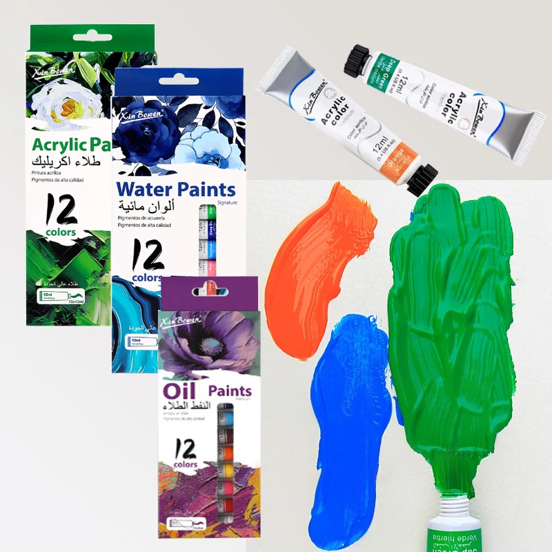 

9/12ml 12-color Acrylic Pigment Waterproof Sun-resistant Strong Coverage for DIY Graffiti Painting Art Creation