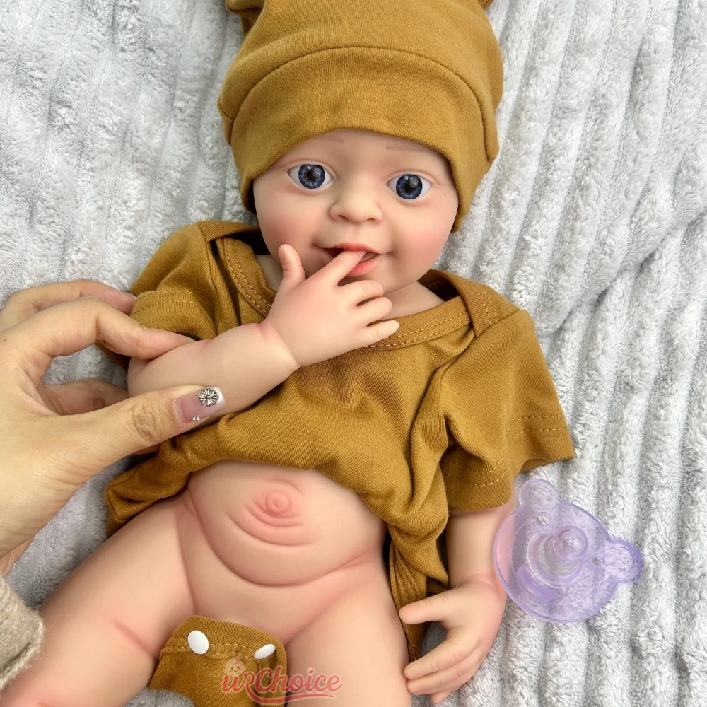 45cm Uroczy Chłopiec Realistyczny Ręcznie Robiony Miękki Silikonowy Reborn Realistyczne Detale Ciężarowa Lalka na Prezent Urodzinowy Zabawka dla Dzieci