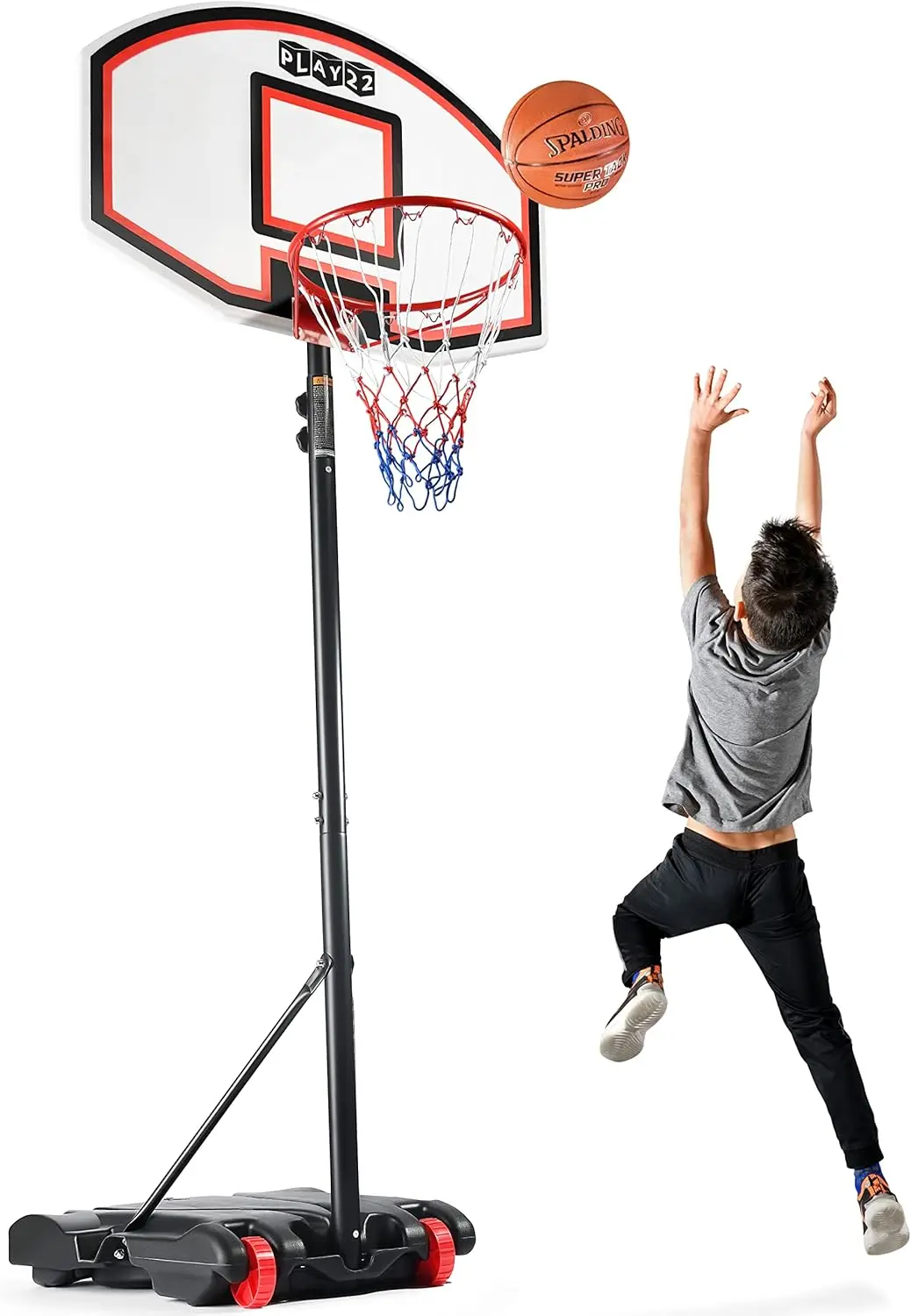 

Adjustable Basketball Hoop 5-7 FT Portable with Wheels Stand Backboard Fillable Base Indoor Outdoor