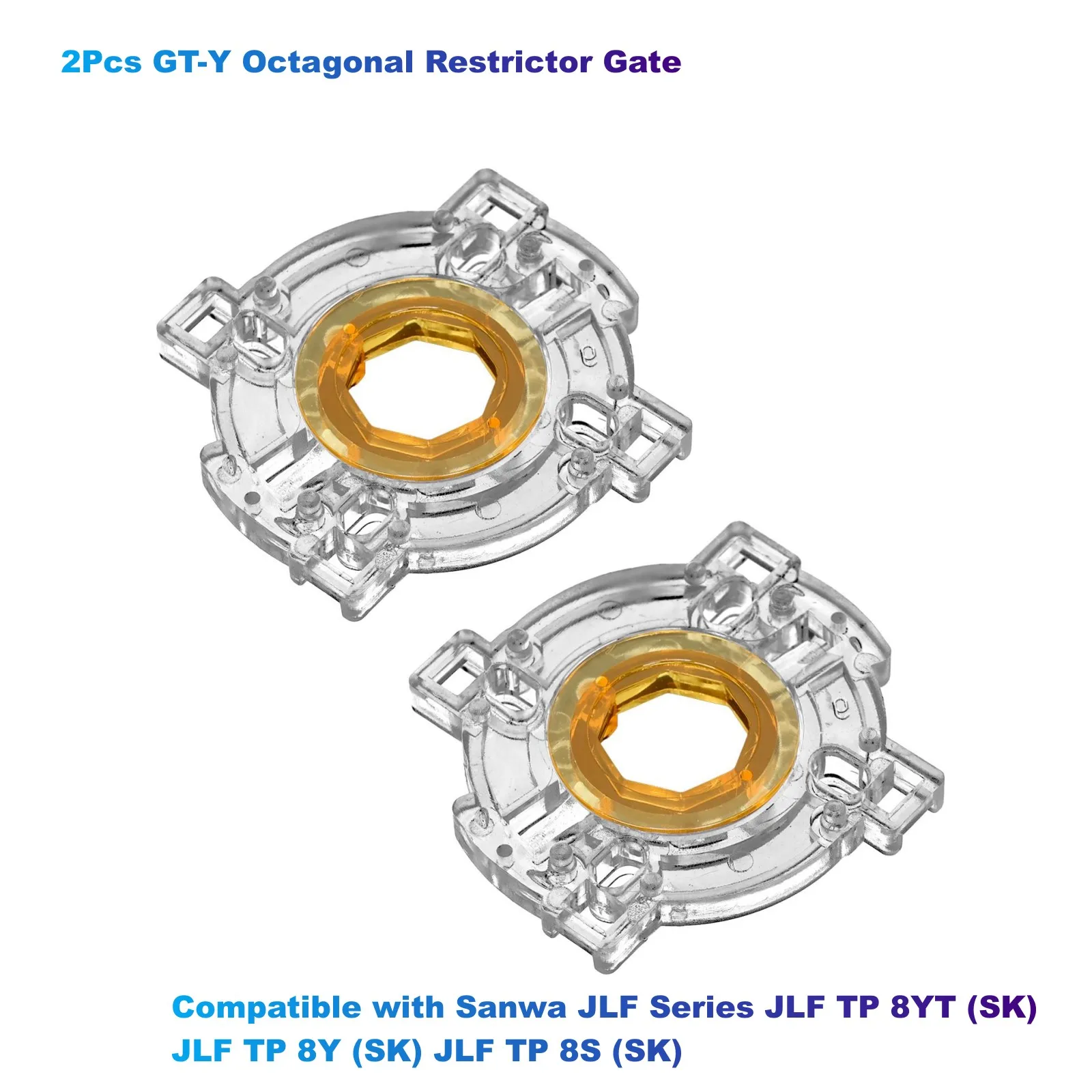 2Pcs GT-Y Octagonal Restrictor Gate Replacement Compatible with Sanwa JLF Series JLF TP 8YT (SK) JLF TP 8Y (SK) JLF TP 8S (SK)