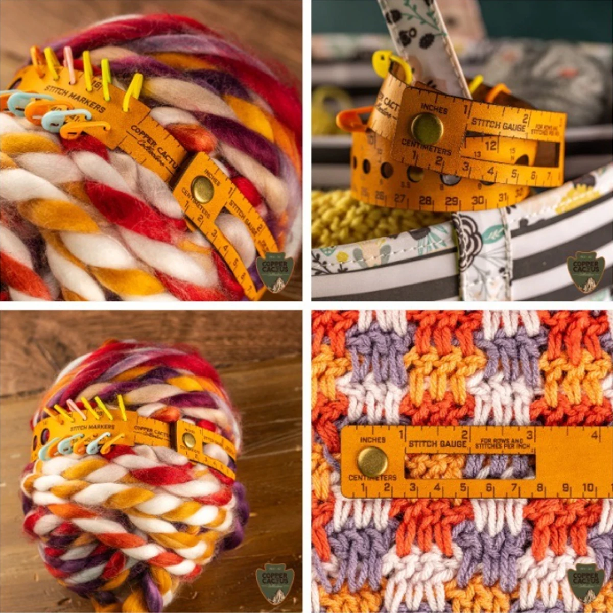 1 قطعة 7 في 1 أداة قياس الجلود المحمولة أداة قياس تصميم متعدد الوظائف DIY بها بنفسك الخياطة الجلود هواية العمال الجلدية #4