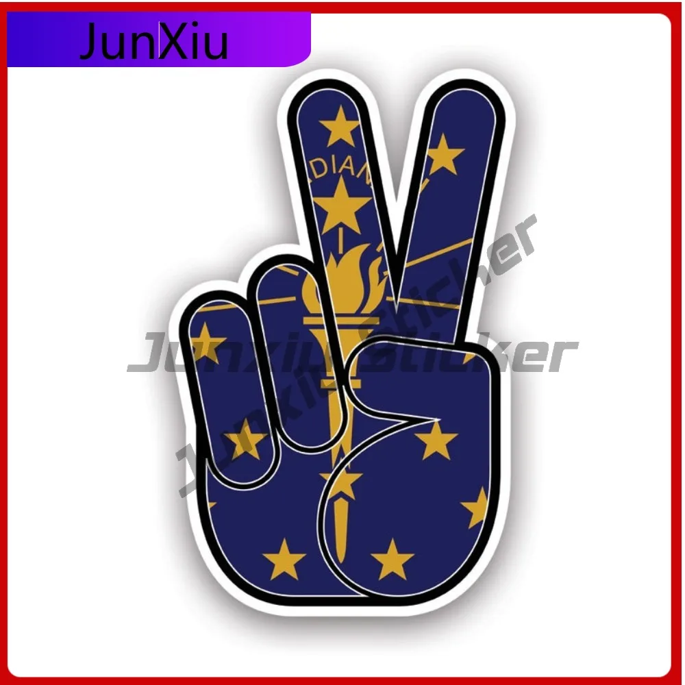 

Indiana State Shaped Peace Sign Sticker Cute Laptop Waterproof Vinyl Decal For Laptops Unique Decor Fun Creative Protection