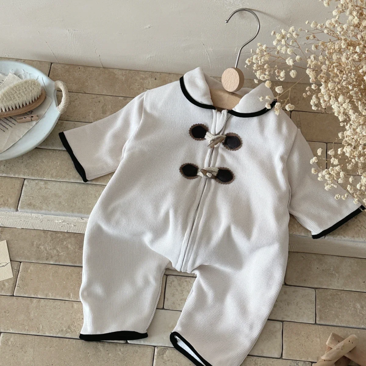 الشتاء الوليد الرضع طفل الفتيان الفتيات رومبير سروال قصير سحاب أكمام طويلة القرن مشبك الجبهة السروال القصير الاطفال Onepiece ملابس الطفل #3