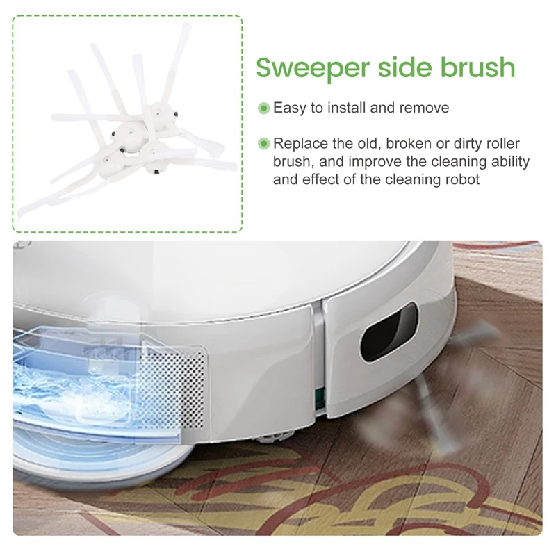 4 Piece Spare Side Brush Plastic Replacement Parts For Qihoo 360 S5 S7 S7 Pro Robot Vacuum Cleaner Accessories