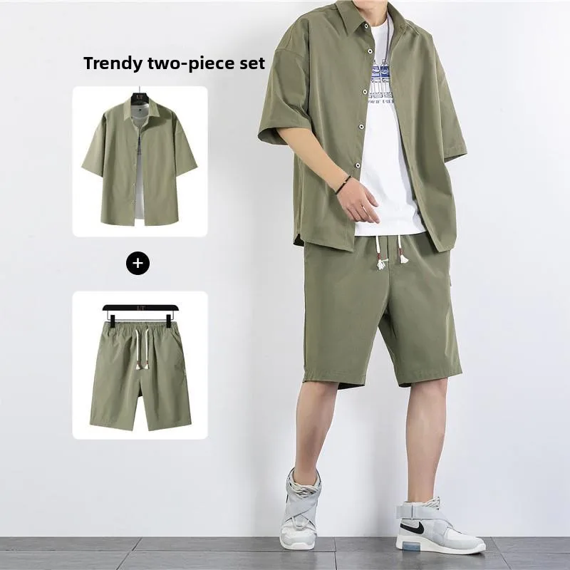 

Men's ort Sve irt And orts Set Casual Sportswear Lyocell Fabric Cotton 00% ort Length Suitable for Teenagers