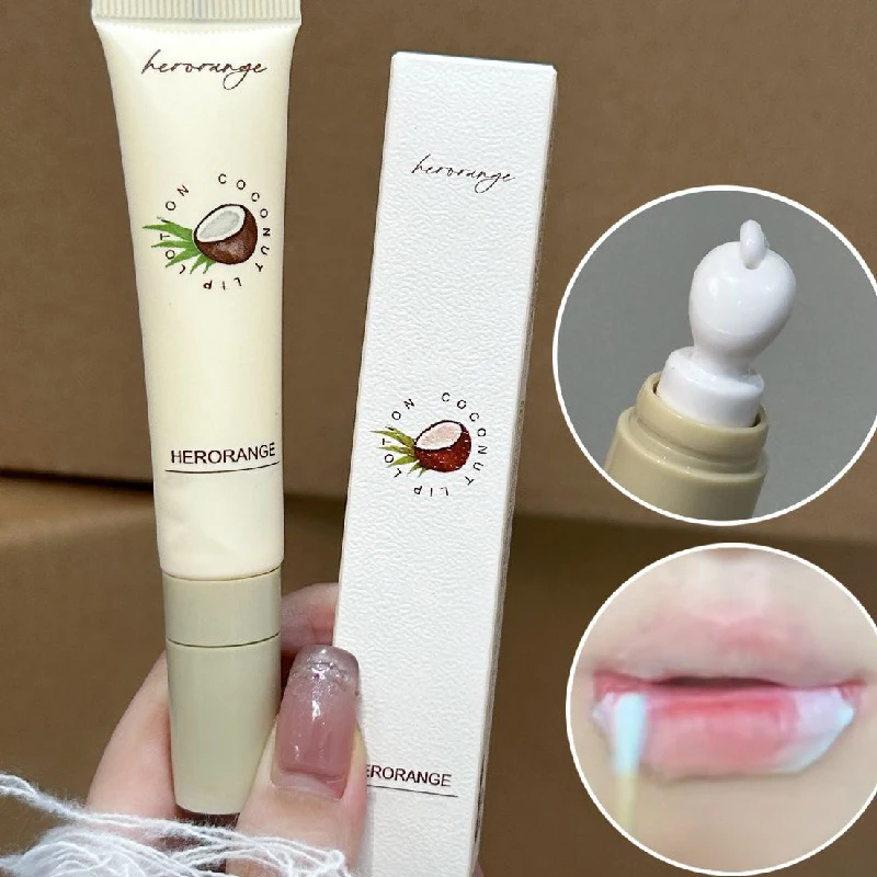 Bálsamo labial de coco, loción hidratante curativa, líneas de labios que se decoloran antiseco, 15G, máscara de labios con cabeza de hierro helado, cuidado, lápiz labial para chica, maquillaje coreano