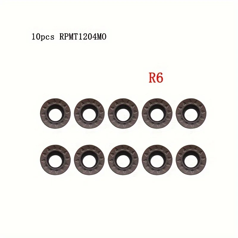 10PCS RPMT08T2MO RPMT10T3MO RPMT1204MO Carbide Circular Inserts PVD Coated for Stainless Steel Non Ferrous Metals